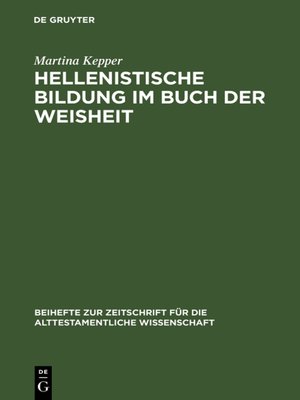 cover image of Hellenistische Bildung im Buch der Weisheit